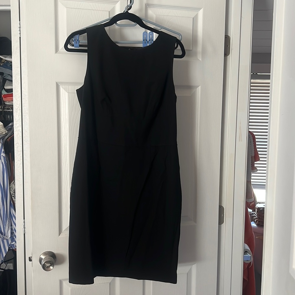 Ann Taylor Black Sheath dress, sz 12P, lined